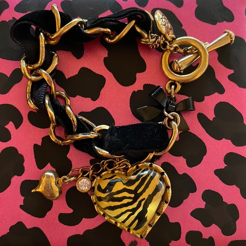Betsey Johnson Zebra Print Bracelet